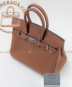Alternative view of Hermès Replica Designer Bags 1:1 Birkin 25 Brown Togo Palladium Hardware