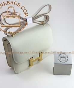 Alternative view of Hermès Replica Designer Bags 1:1 Constance 18cm White Epsom Gold Hardware