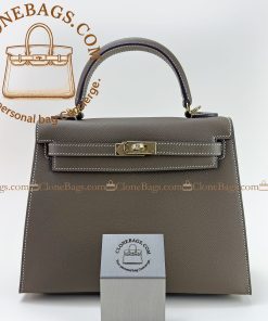 Replica Designer Bags – Hermès Kelly 25 Gray Epsom