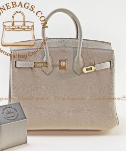 Alternative view of Hermès Replica Designer Bags 1:1 Birkin 25 Beton Togo Gold Hardware