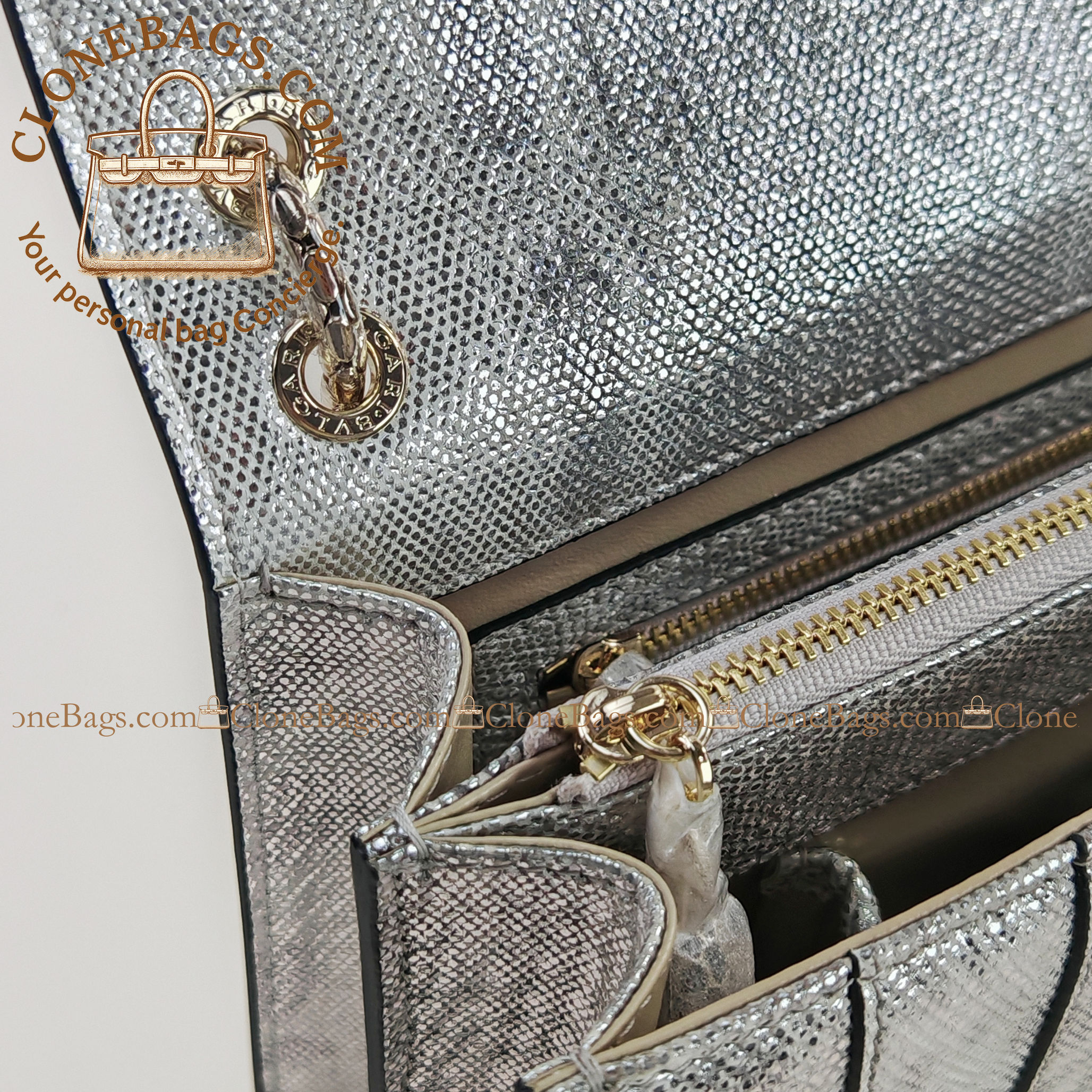 Bvlgari Replica Designer Bags 1:1 2019 Limited Edition Model: 35106 Water snake skin snake head 28*7*18cm - Image 10