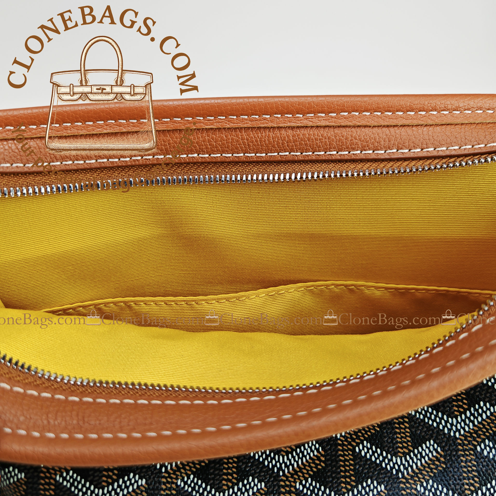 Goyard Replica Designer Bags 1:1 Jouvence MM Toiletry Bag Colour :Black & Tan - Image 8