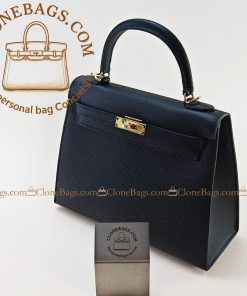 Alternative view of Hermès Replica Designer Bags 1:1 Kelly 25 Black Epsom Gold Hardware