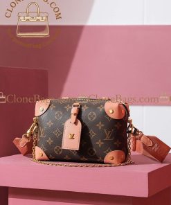 Alternative view of Louis Vuitton Replica Designer Bags 1:1 Petit Malle Souple 2way Handbag M45531 pink calfskin Monogram