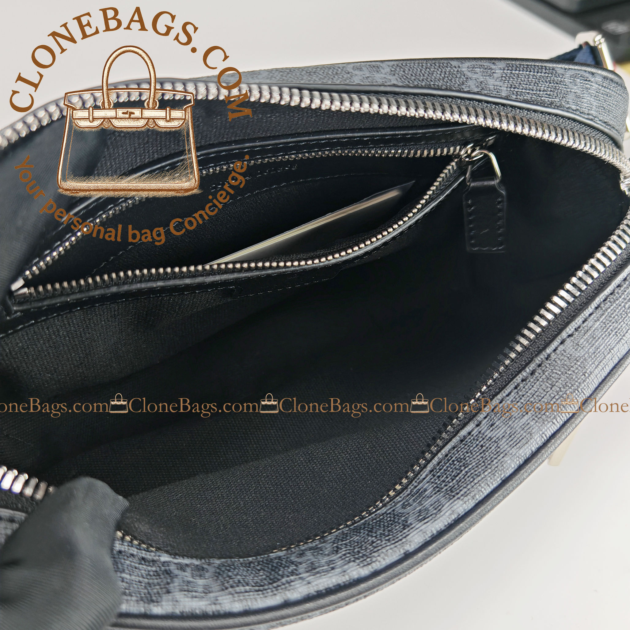 Gucci Replica Designer Bags 1:1 GG Black small belt bag 14*24*5.5 cm Style :792094 - Image 6