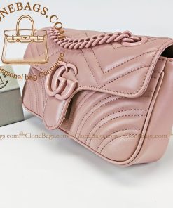Alternative view of Gucci Replica Designer Bags 1:1 GG Marmont Bag  Pink Chain  16.5*10.2*5.1 cm Style ：699757