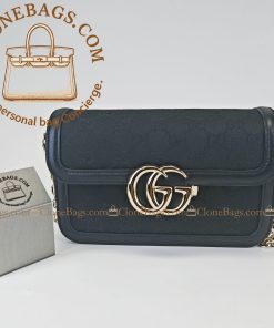 Gucci Replica Designer Bags 1:1 Variation Black GG Suede Bag