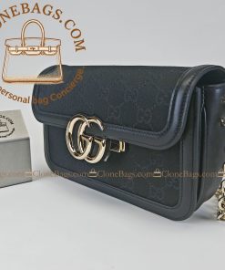 Alternative view of Gucci Replica Designer Bags 1:1 Variation Black GG suede 21.5*14*9 cm Style: 826761