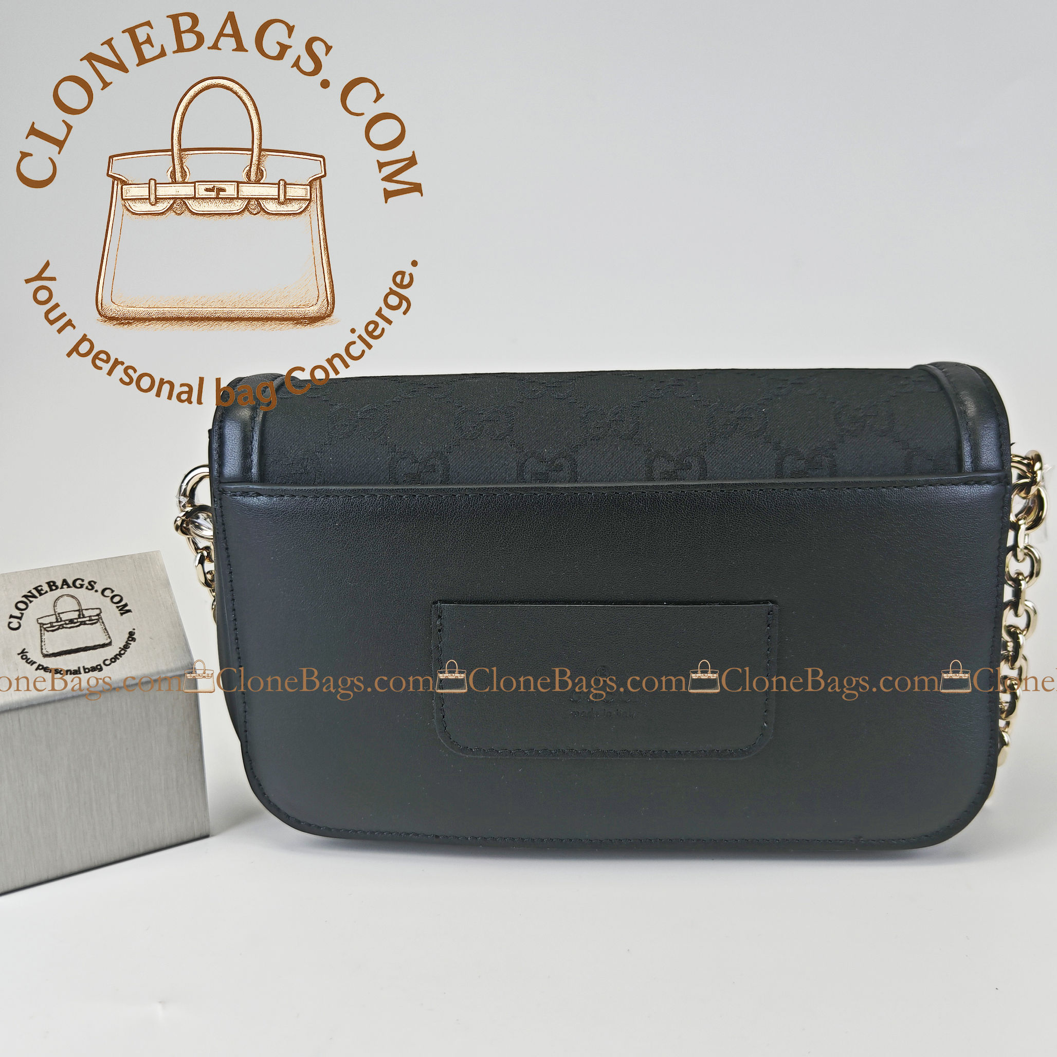 Gucci Replica Designer Bags 1:1 Variation Black GG suede 21.5*14*9 cm Style: 826761 - Image 8