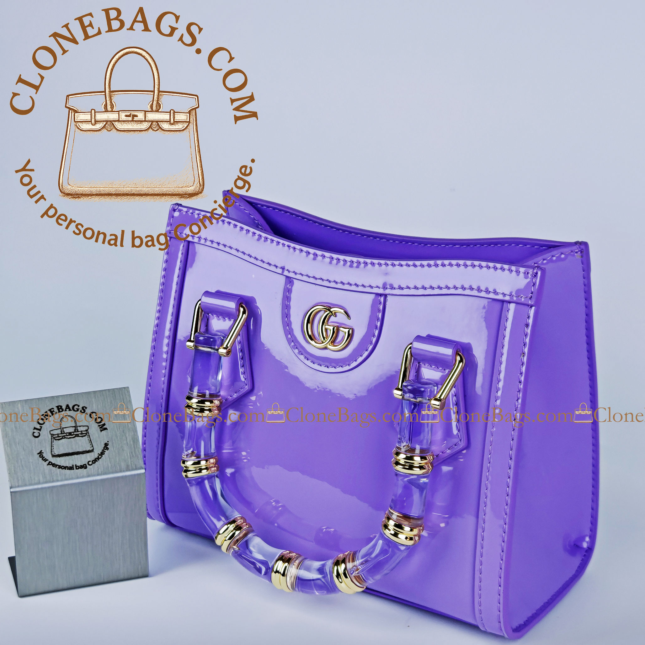 Gucci Replica Designer Bags 1:1 Diana small tote bag lilac leather 20*16*10 cm Style :832936 - Image 3