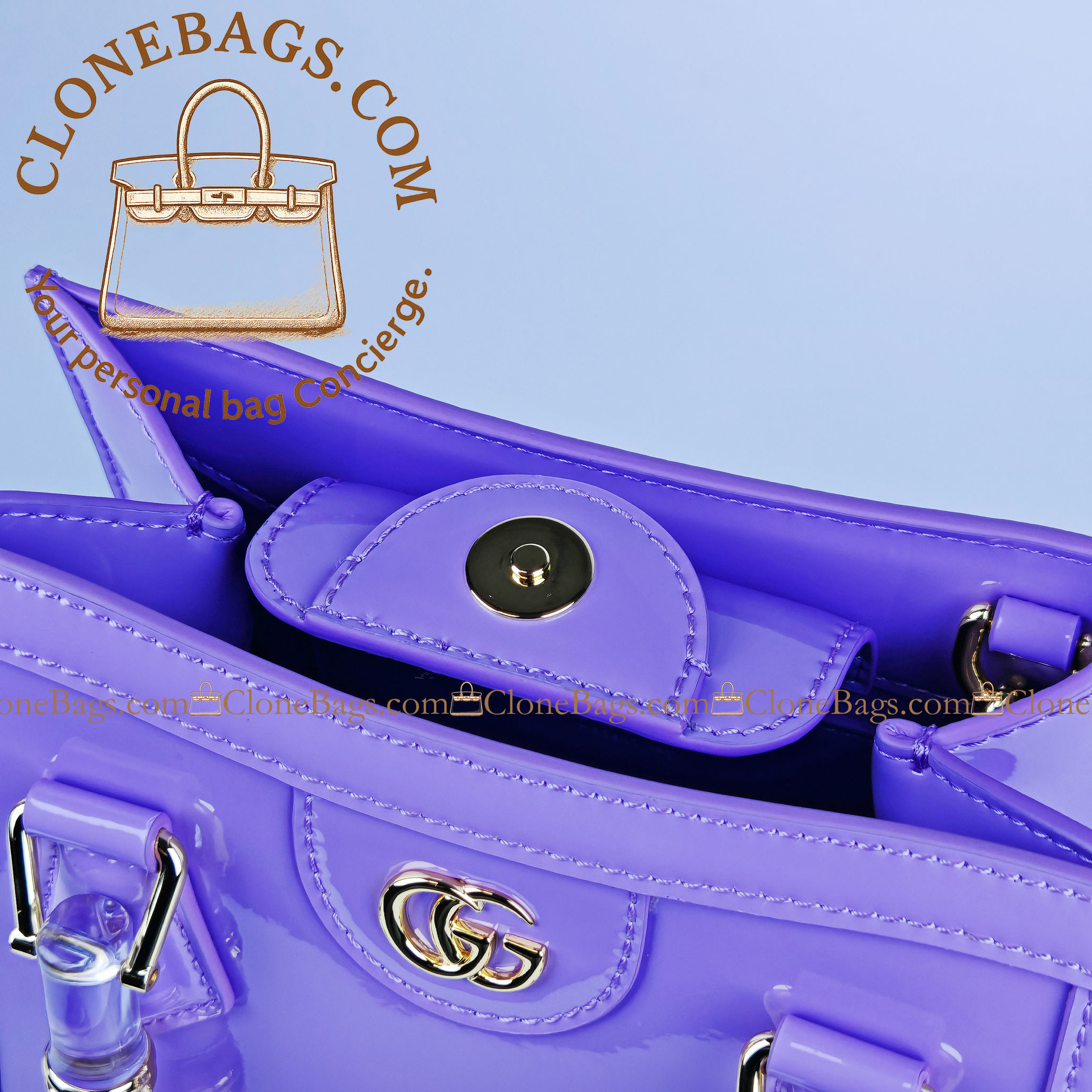 Gucci Replica Designer Bags 1:1 Diana small tote bag lilac leather 20*16*10 cm Style :832936 - Image 6