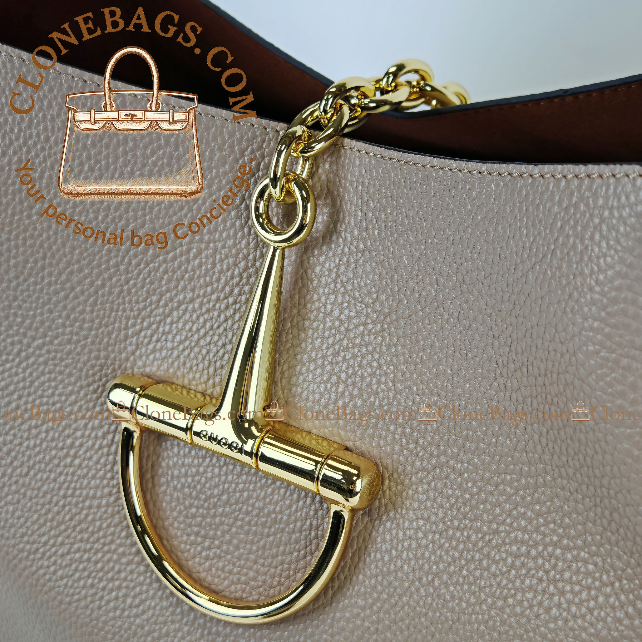 Gucci Replica Designer Bags 1:1 Softbit maxi shoulder bag taupe leather 46*26*16 cm Style :837466 - Image 5