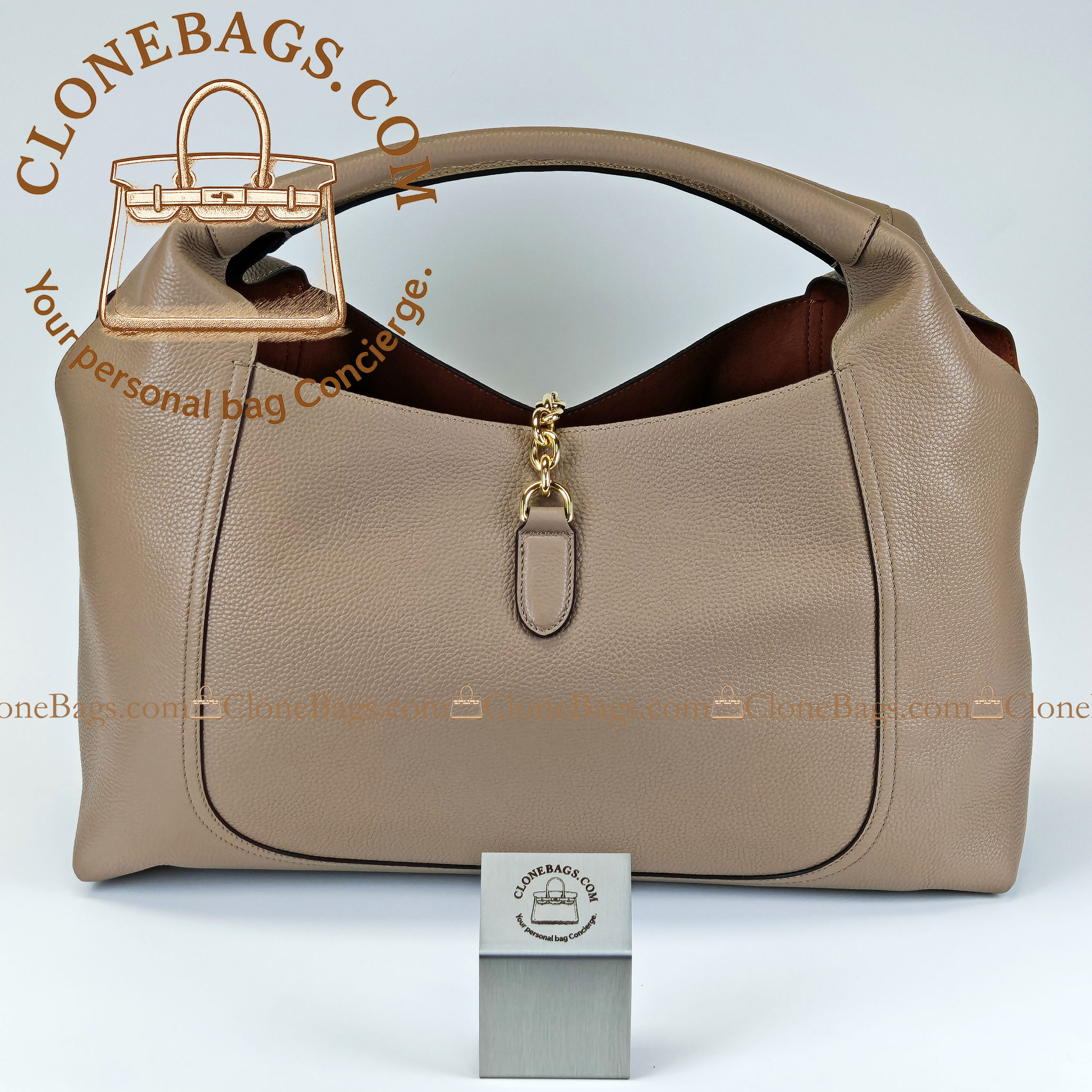 Gucci Replica Designer Bags 1:1 Softbit maxi shoulder bag taupe leather 46*26*16 cm Style :837466 - Image 2