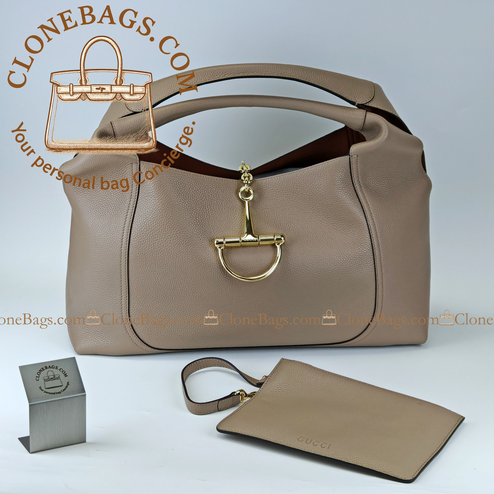 Gucci Replica Designer Bags 1:1 Softbit maxi shoulder bag taupe leather 46*26*16 cm Style :837466 - Image 11