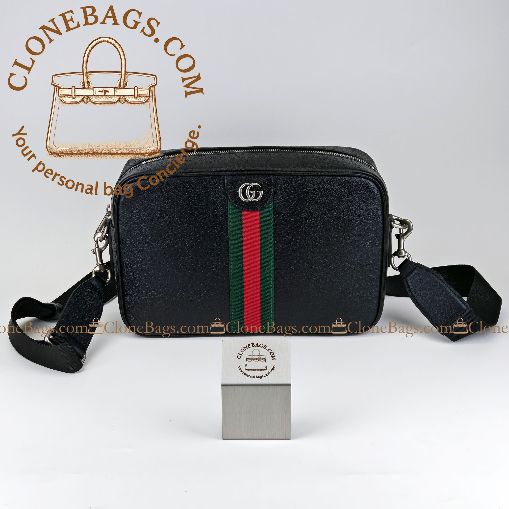 Gucci Replica Designer Bags 1:1 Ophidia medium crossbody bag black soft leather 28.5*18*7.5 cm Style :837467