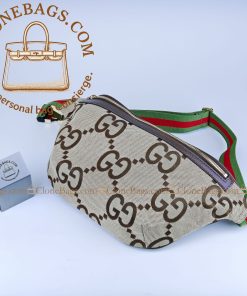 Alternative view of Gucci Replica Designer Bags 1:1 GUCCI GG Canvas Leather Belt Bag Brown  39 *17* 4 cm Style: ‎696031