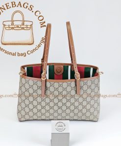 Alternative view of Gucci Replica Designer Bags 1:1 GG Emblem medium tote bag beige and brown GG fabric 31*18*11 cm Style ：‎815214