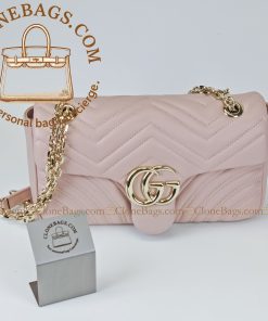 Alternative view of Gucci Replica Designer Bags 1:1 GG Marmont medium shoulder bag pink 26*15*7 cm Style: 837267