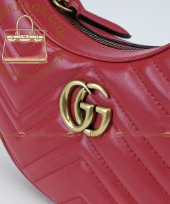 Alternative view of Gucci Replica Designer Bags 1:1 GG Marmont small shoulder bag red leather 21*11*5 cm Style: 699514