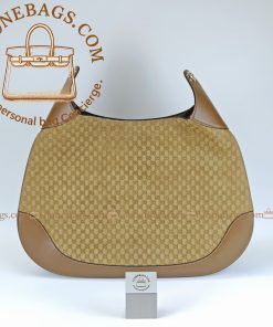 Replica Designer Bags – Gucci B medium bag brown GG suede 