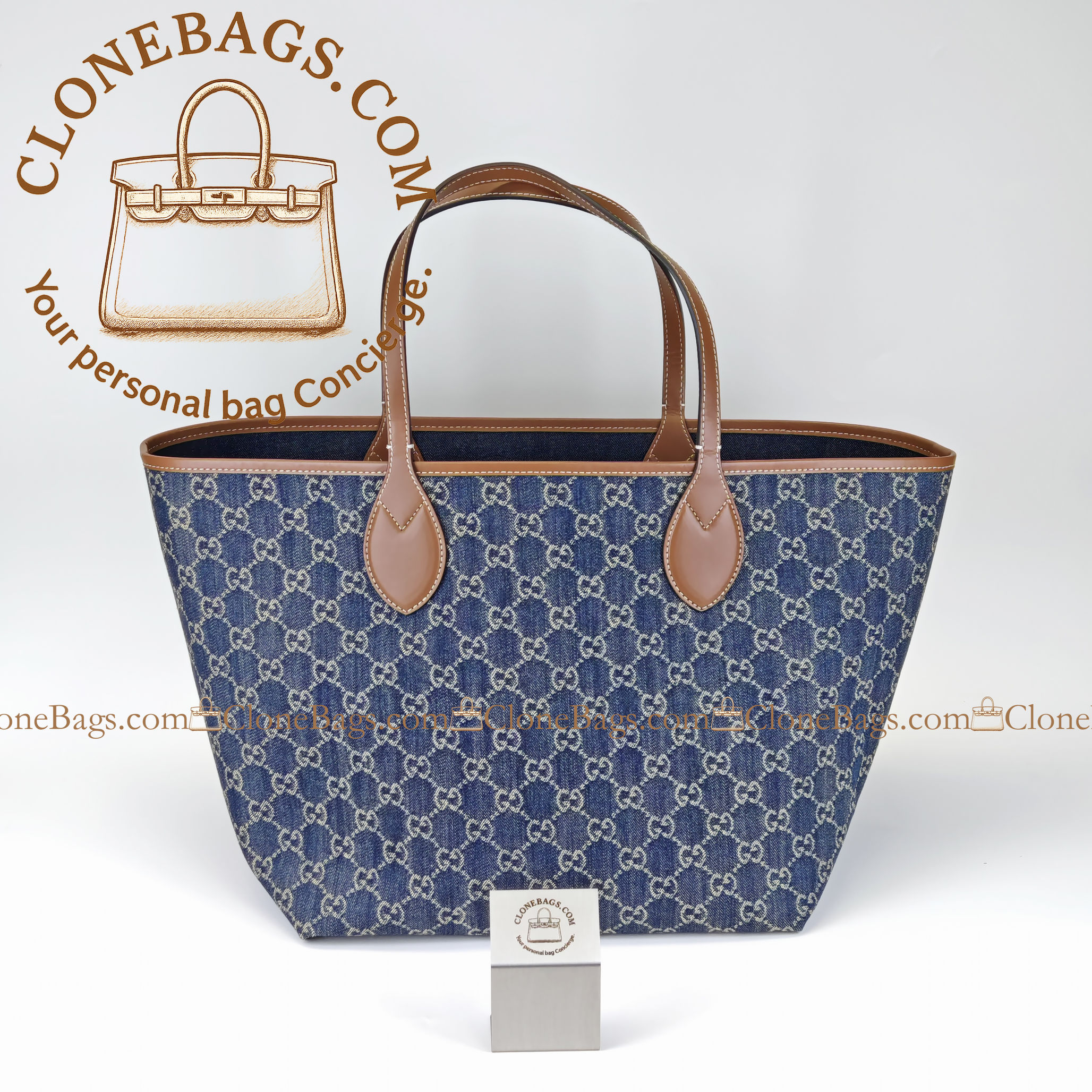 Replica Designer Bags – Gucci Totissima tote bag blue denim