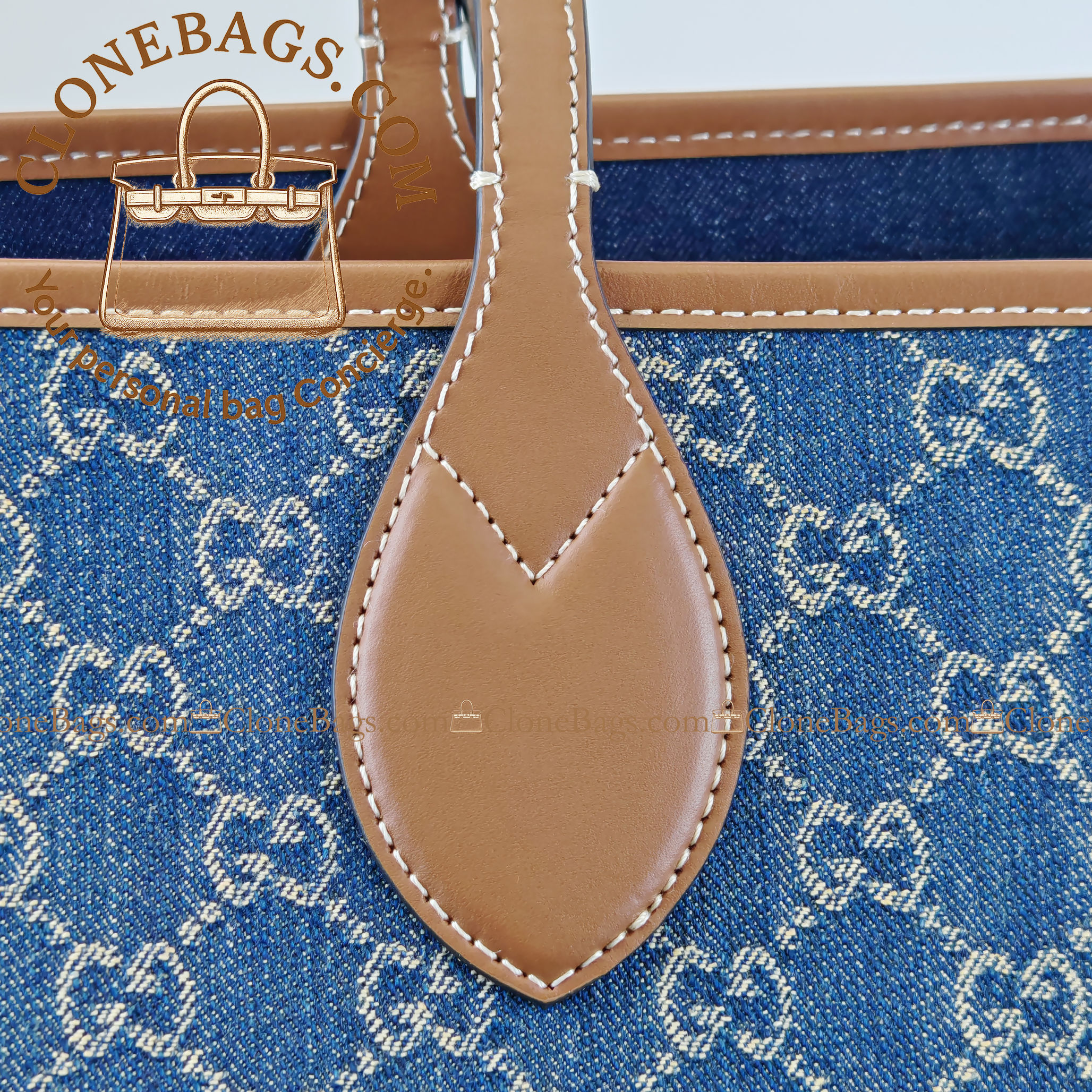 Gucci Replica Designer Bags 1:1 Totissima large tote bag blue GG denim 30.5*28*27cm Style: 820481 - Image 4