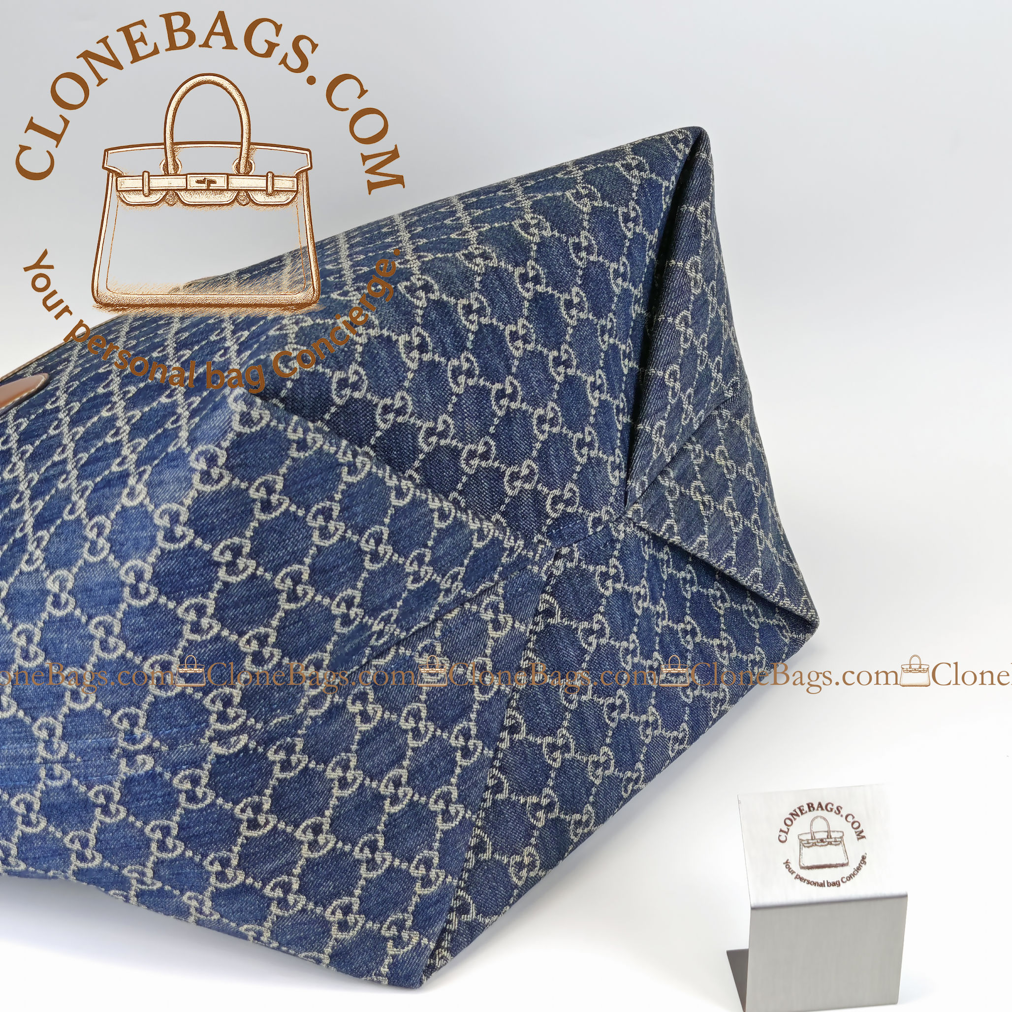 Gucci Replica Designer Bags 1:1 Totissima large tote bag blue GG denim 30.5*28*27cm Style: 820481 - Image 6