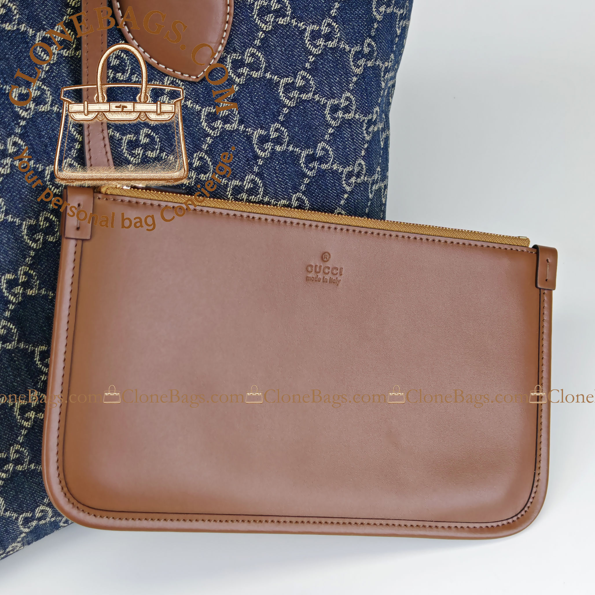 Gucci Replica Designer Bags 1:1 Totissima large tote bag blue GG denim 30.5*28*27cm Style: 820481 - Image 8