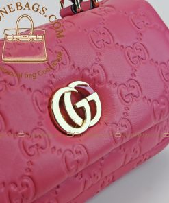 Alternative view of Gucci Replica Designer Bags 1:1 Milano small top handle bag pink GG leather 21*12.4*4.6 cm Style ：806017