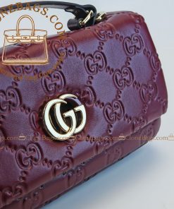 Alternative view of Gucci Replica Designer Bags 1:1 GG Milano small top handle bag Rosso Ancora red GG leather 21*12.5*4.5 cm Style ：806017