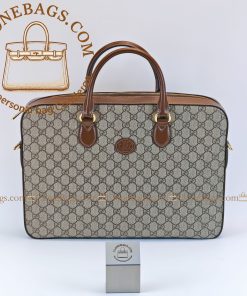 Replica Designer Bags 1:1 Gucci GG Briefcase Bag Brown 674140