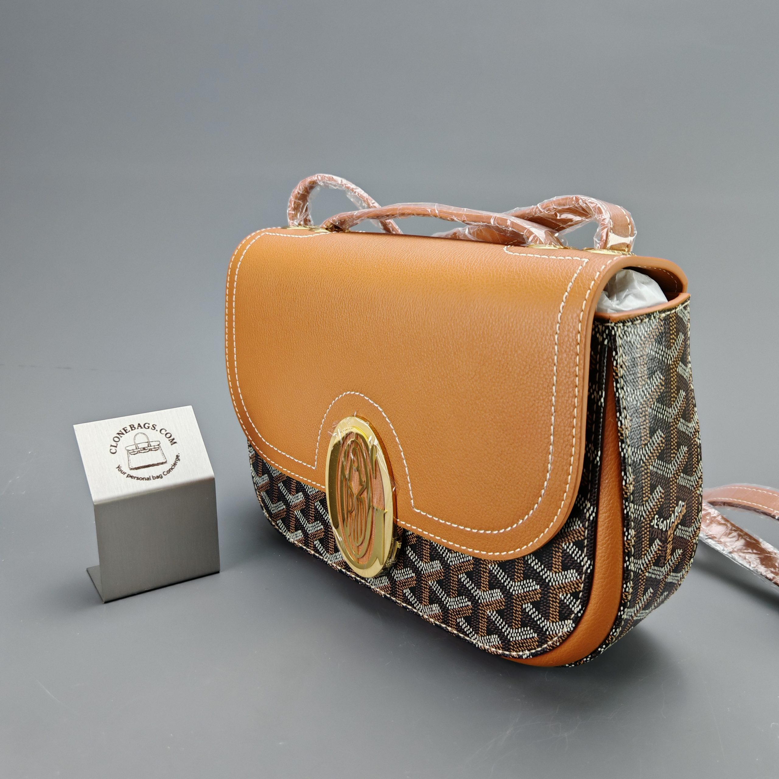 Goyard replica designer bag 1:1 233 bag 25*17*8cm Black & Tan - Image 2