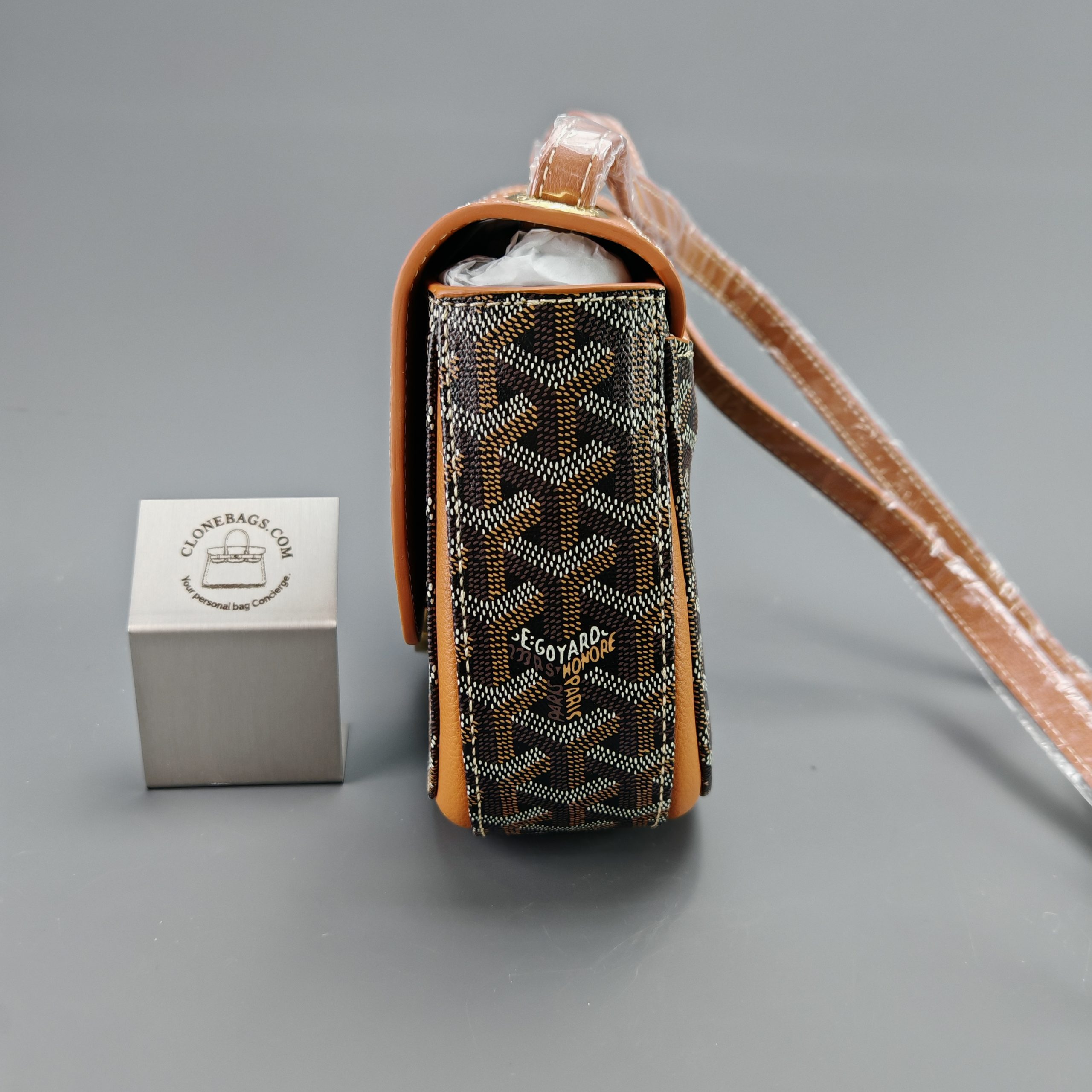 Goyard replica designer bag 1:1 233 bag 25*17*8cm Black & Tan - Image 5