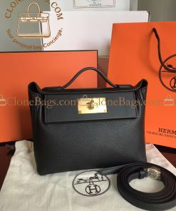 Replica Designer Bags – Hermès 24/24 21 Black Togo and Swift