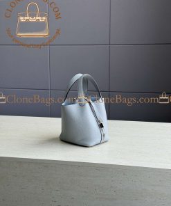 Alternative view of Hermès Replica Designer Bags 1:1 Picotin Lock 18 Bleu Pale Clemence Gold Hardware