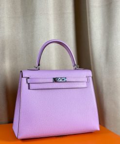 Alternative view of Hermès Replica Designer Bags 1:1 Kelly 25 Mauve Sylvestre Epsom Palladium Hardware