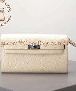 Replica Designer Bags – Hermès Kelly To Go Wallet White
