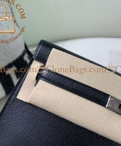 Alternative view of Hermès Replica Designer Bags 1:1 Kelly Elan Black Chèvre Chamkila Palladium Hardware