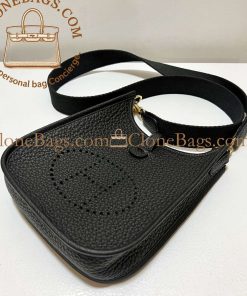 Alternative view of Hermès Replica Designer Bags 1:1 Evelyne Taurillon Clemence TPM Black Gold Hardware