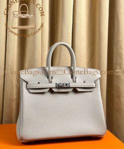 Alternative view of Hermès Replica Designer Bags 1:1 Birkin 25 White Togo Palladium Hardware