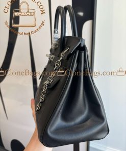 Alternative view of Hermès Replica Designer Bags 1:1 Birkin Rock 25 Black Volupto Palladium Hardware