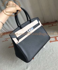 Alternative view of Hermès Replica Designer Bags 1:1 Birkin 25 Black Togo Palladium Hardware