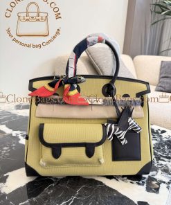Replica Designer Bags – Hermès Birkin 35 Black and Jaune Citron