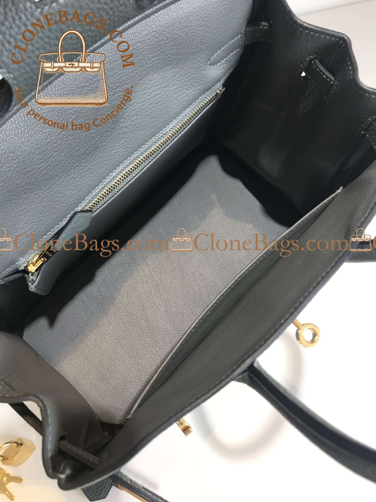 Hermès Replica Designer Bags 1:1 Birkin 25 Seagull Grey Togo Gold Hardware - Image 4