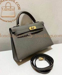 Alternative view of Hermès Replica Designer Bags 1:1 Kelly Mini Black Epsom Gold Hardware