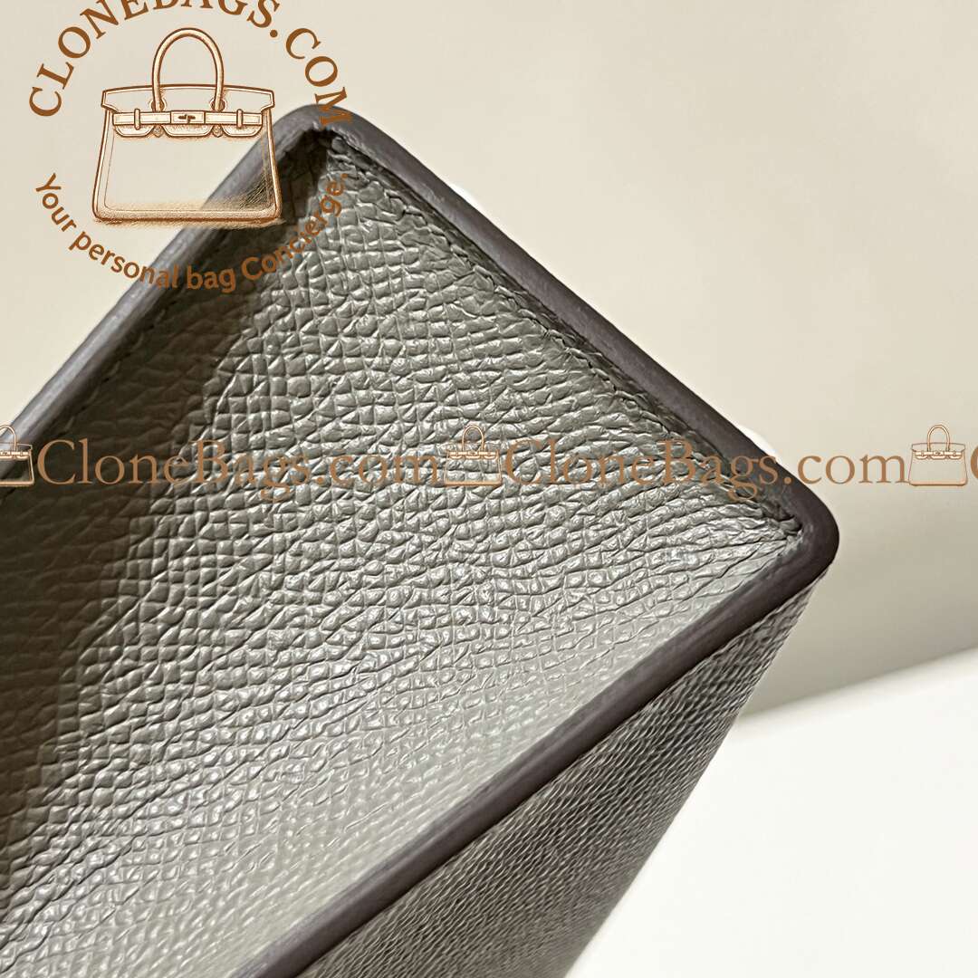 Hermès Replica Designer Bags 1:1 Kelly Mini Black Epsom Gold Hardware - Image 6
