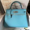Replica Designer Bags – Hermès Kelly 28 Bleu Atoll