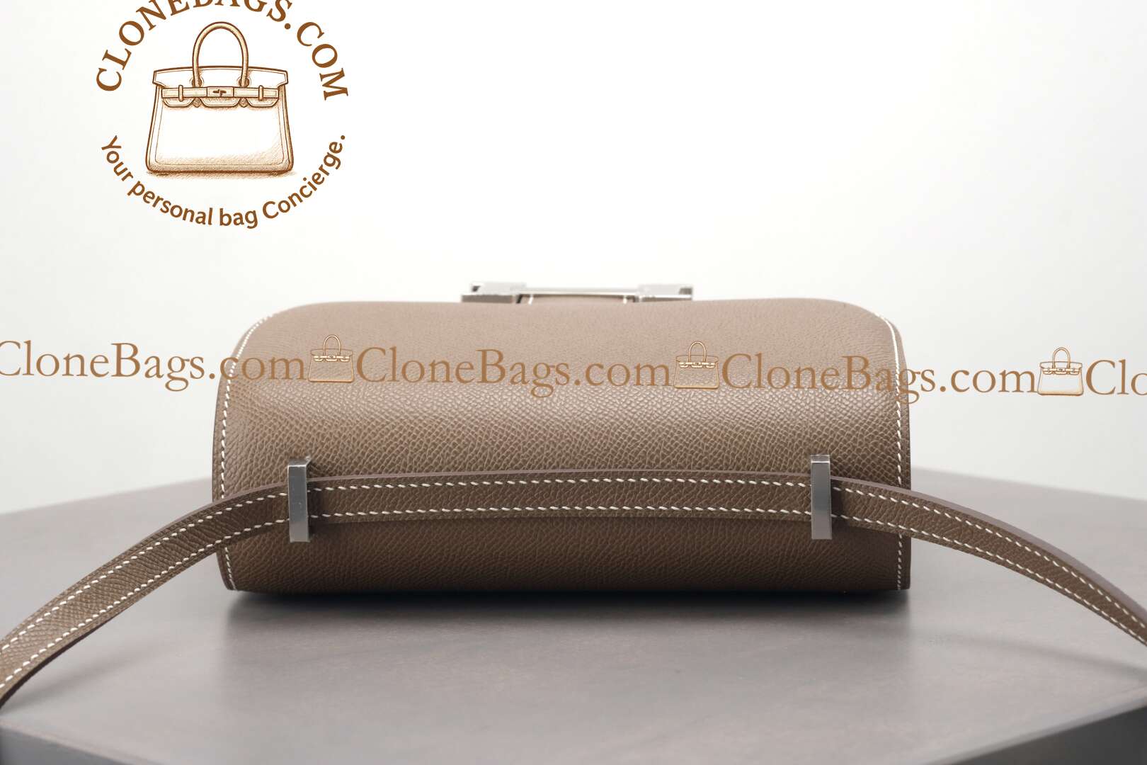 Hermès Replica Designer Bags 1:1 Constance 18cm Etoupe Epsom Palladium Hardware - Image 8