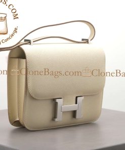 Alternative view of Hermès Replica Designer Bags 1:1 Constance 18cm White Epsom Palladium Hardware