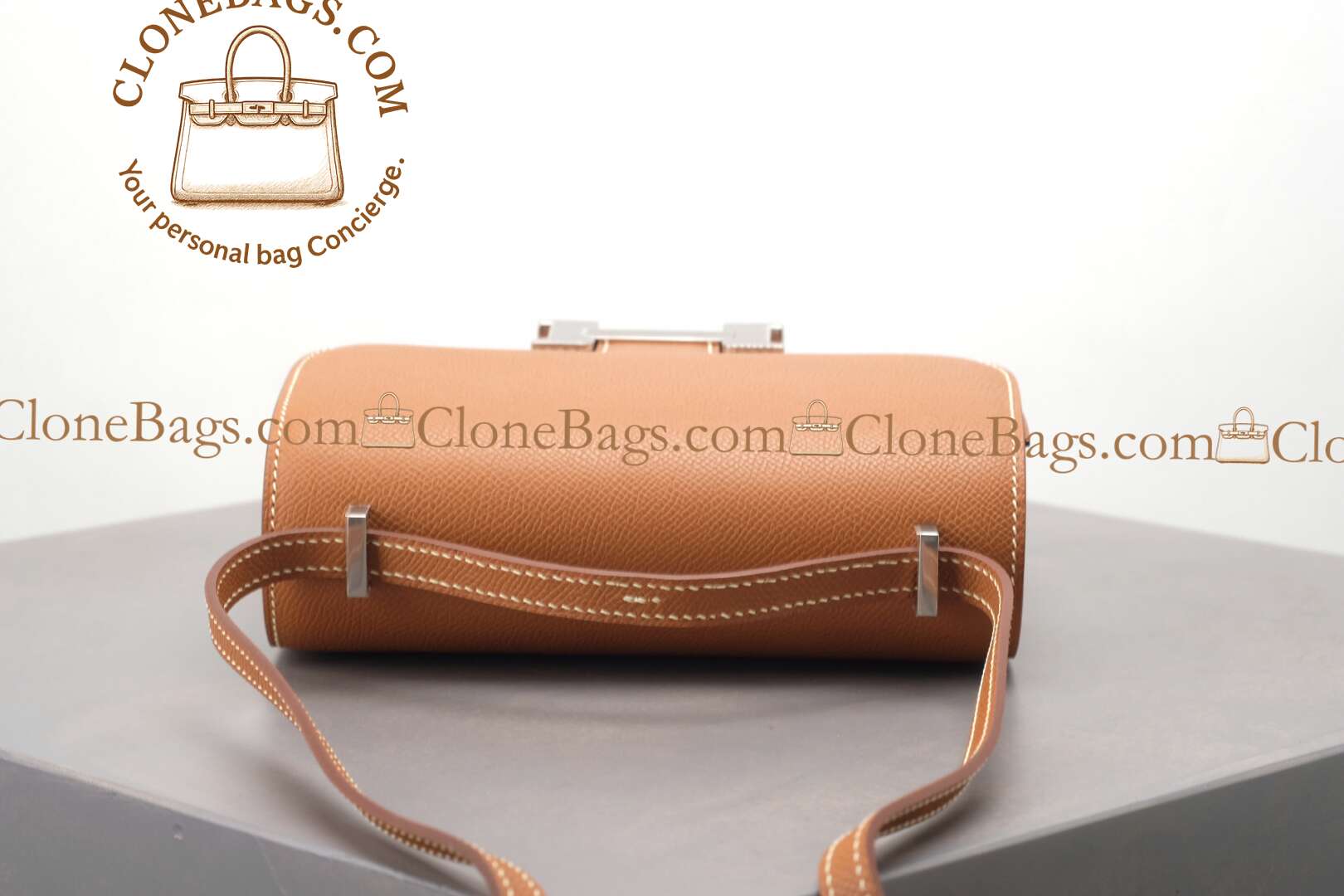 Hermès Replica Designer Bags 1:1 Constance 18cm Caramel Brown Palladium Hardware - Image 6